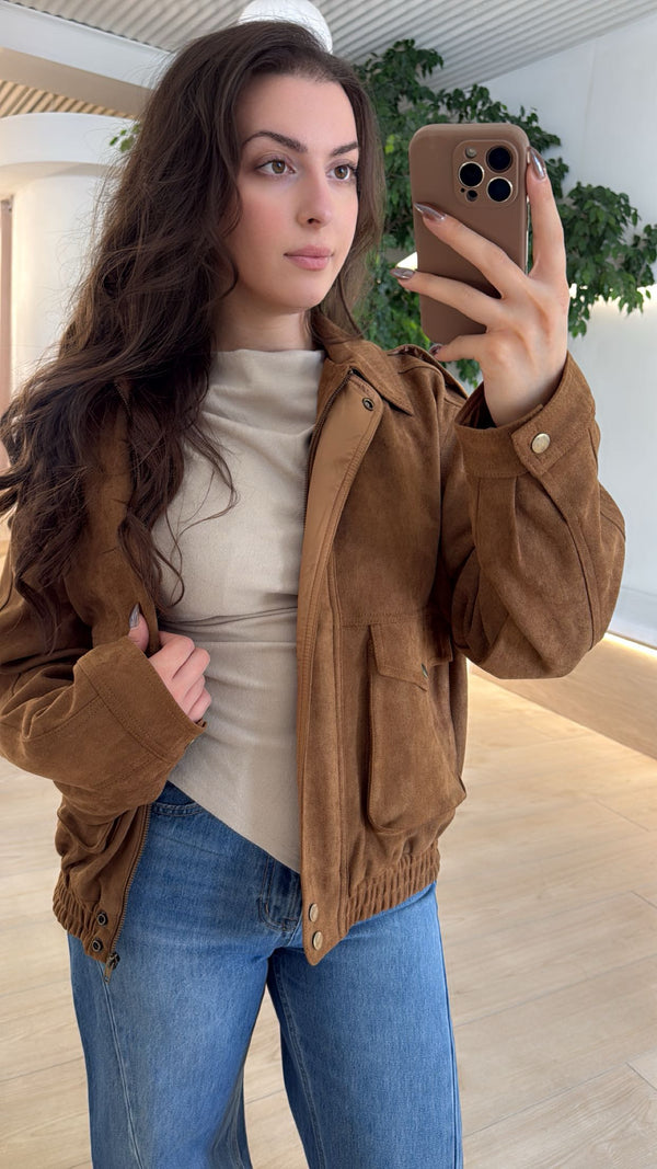 Sienna • Suede Bomber Jacket