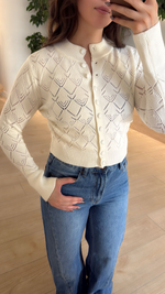 Odette • Pointelle Knit Cardigan