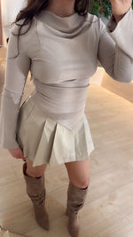 Vera Cowl Neck Top • Taupe