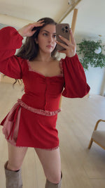 Heather • Red Gingham Skort Set