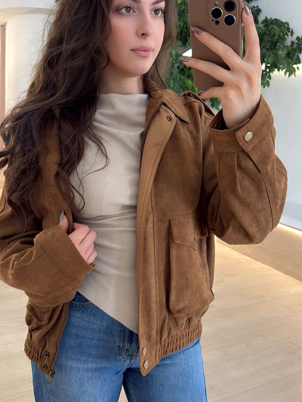 Sienna • Suede Bomber Jacket