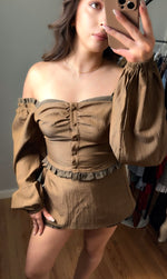 Heather • Brown Gingham Skort Set