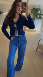 Jenna • Denim Front Tie Top