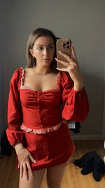 Heather • Red Gingham Skort Set