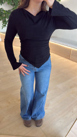 Vera Cowl Neck Top • Black