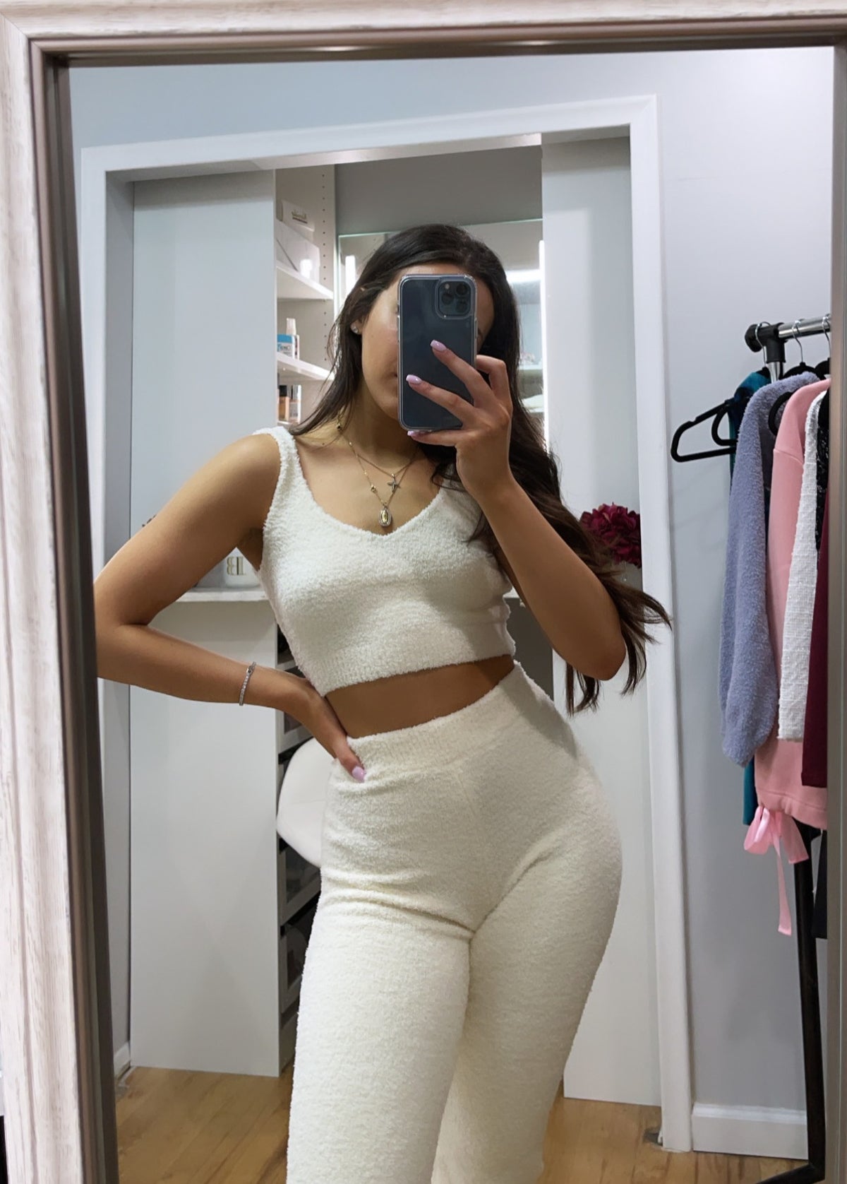 Ivory Crop Tank and Pants Set